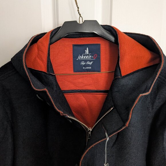 Johnnie-O Gerald Hooded Car Coat Navy Jacket with Hood - Picture 4 of 5